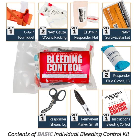 Public Access Individual Bleeding Control Kit - Vacuum Sealed (Advanced)